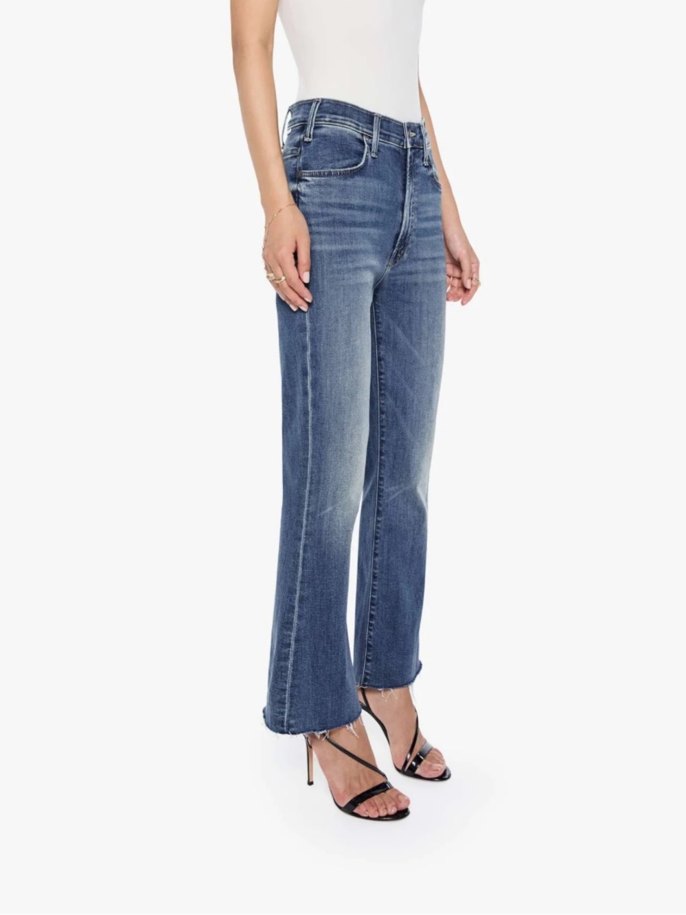 MOTHER Lil' Hustler Ankle Fray Jeans in Healing Jar Size 30
